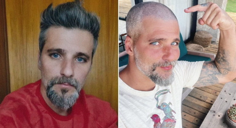 Bruno GagliassoO ator revelou no Instagram que o visual de cabelo raspado foi obra dos pequenos Titi e Bless: 'Ser pai é… confiar que seu filho de 7 e sua filha de 9 anos saibam cortar o seu cabelo'
