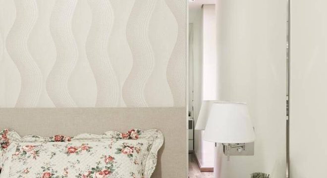 cabeceira de casal estofada com textura raduan arquitetura