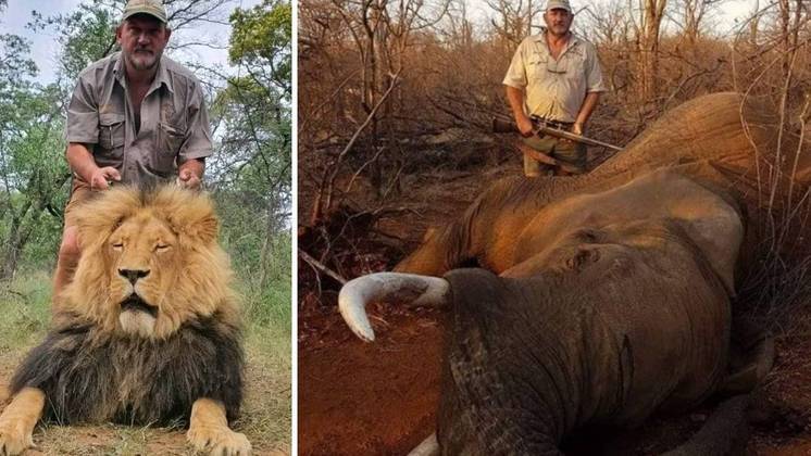 Um caçador que se orgulhava de tirar fotos na frente de animais selvagens que matava foi encontrado morto. Riaan Naude, de 55 anos, foi baleado por um homem não identificado