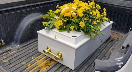 Cachorro morto é enterrado e ganha homenagem de moradores de cidade da Bahia