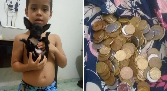 As economias de Guilherme somam R$ 18,00 