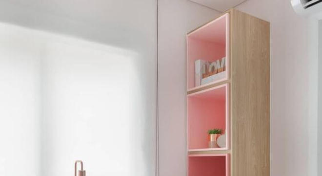 Cadeira para quarto feminino em rosa e branco