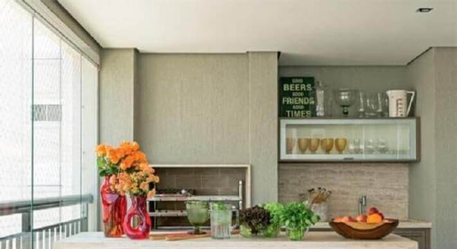 cadeiras vermelhas para varanda de apartamento gourmet