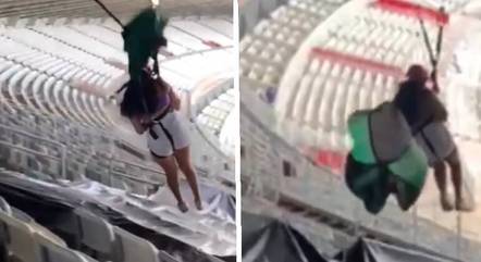 Acidente aconteceu no in&iacute;cio da tirolesa