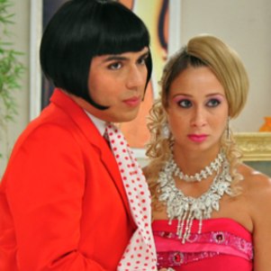 Caike e Katiuscia em programa de humor na TV Globo
