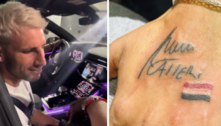 Torcedora faz tatuagem em homenagem a Calleri, e jogador reage: 'Tá maluca, mano' 