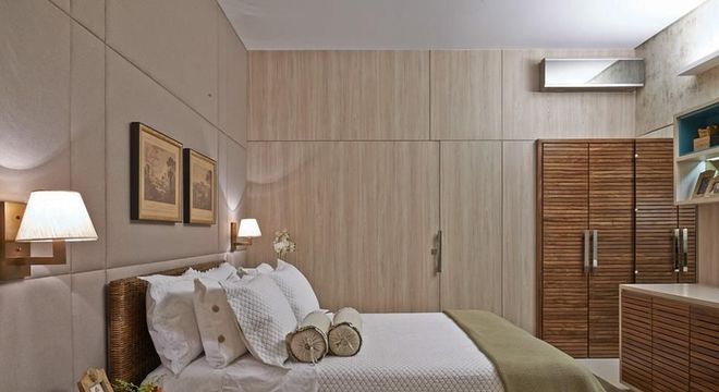 cama box - quarto de casal com cama box e cabeceira em fibra 