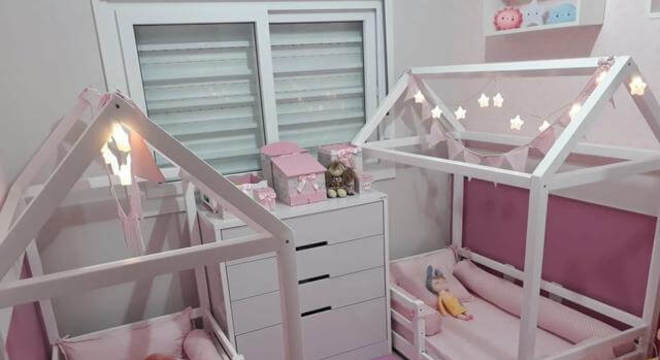 Cama casinha montessoriana para quarto de meninas