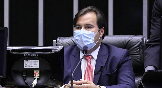 Rodrigo Maia durante sessão remota da Câmara dos Deputados
