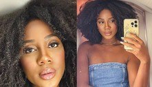 Camilla de Lucas mostra o cabelo natural e exalta o crescimento dos cachos: 'Projeto Rapunzel'