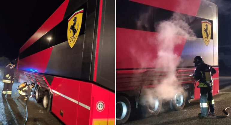 Caminhão da Ferrari pegou fogo, mas a equipe não divulgou o local exato do incidente