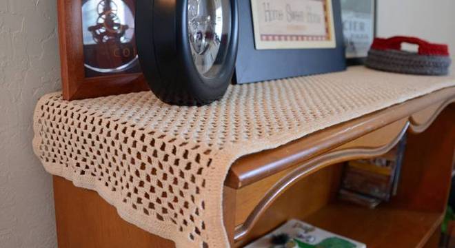 caminho de mesa de croche vintage