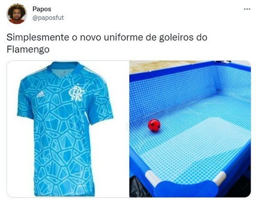 A camisa de goleiros do Flamengo para a temporada 2022 não escapou dos memes