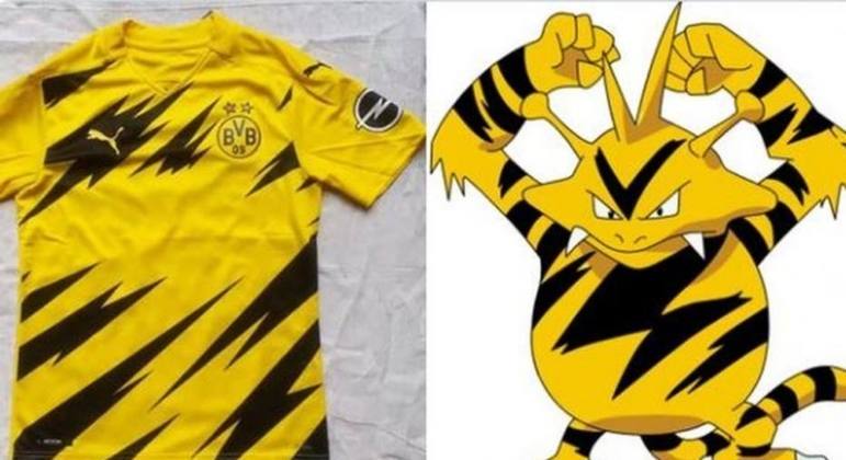 Camisa do Borussia Dortmund da temporada 2020/21 foi comparada ao Electabuzz, um dos monstros de Pokemon (Junho/2020)