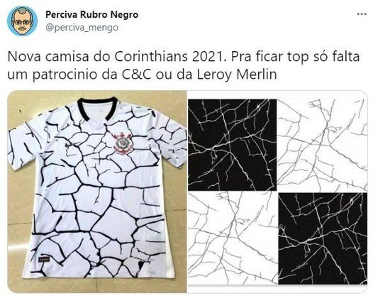 A camisa do Corinthians para a temporada 2021 foi comparada a pisos e rachaduras (maio/2021)