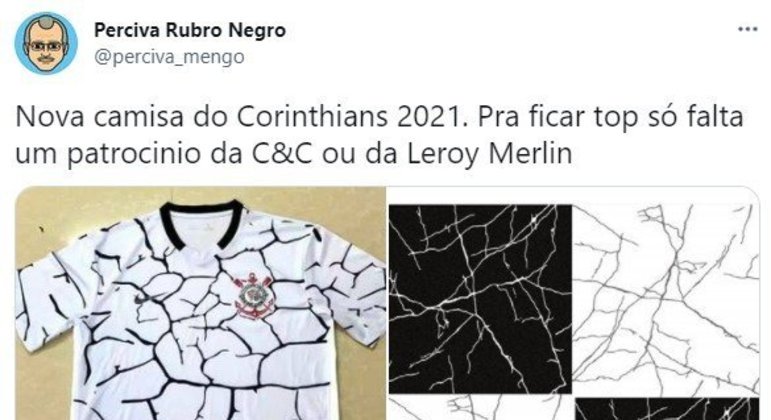 Camisa do Corinthians para a temporada 2021 foi comparada a pisos e rachaduras (Maio/2021).