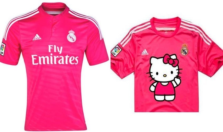 Camisa rosa do Real Madrid, lançada em meados de 2014, virou piada nas redes sociais