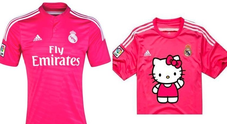 Camisa rosa do Real Madrid, lancada em meados de 2014, virou piada nas redes sociais.