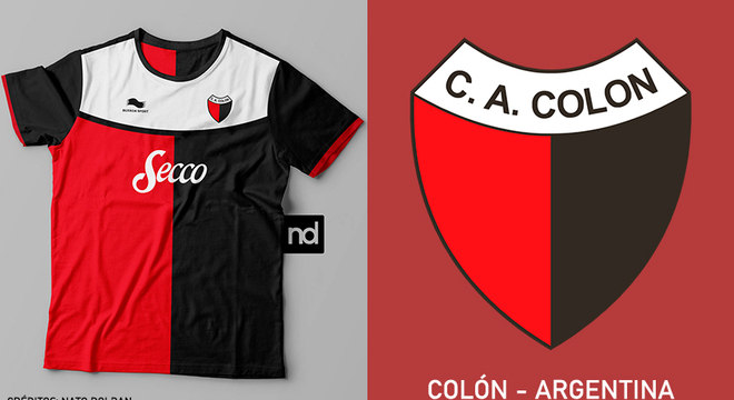 Camisas dos times de futebol inspiradas nos escudos dos clubes: Colón