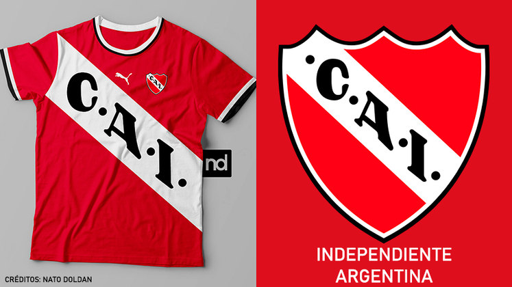 Camisas dos times de futebol inspiradas nos escudos dos clubes: Independiente