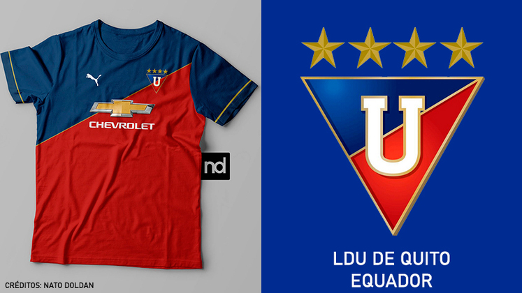 Camisas dos times de futebol inspiradas nos escudos dos clubes: LDU