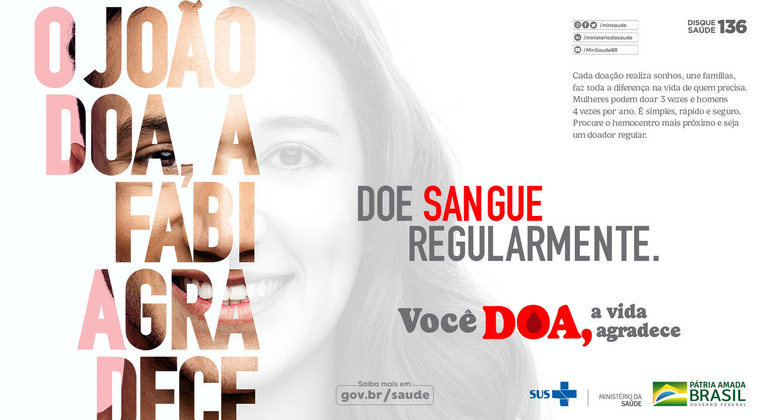 Banner oficial da campanha nacional de doação de sangue de 2022