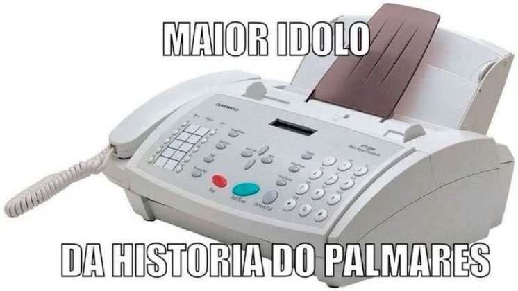 Campeão por fax? A contagem de títulos brasileiros do Palmeiras é sempre alvo de memes dos rivais.