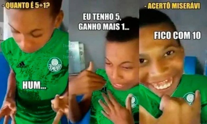Campeão por fax? A contagem de títulos brasileiros do Palmeiras é sempre alvo de memes dos rivais.