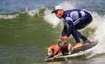 Campeonato de surf para cachorros