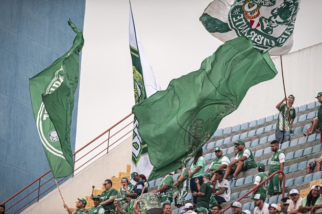 Torcida do Palmeiras vibra com o gol de empate do clube alviverde contra o Netuno