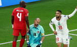 Youssef En-Nesyri comemora o segundo gol do Marrocos contra o Canadá