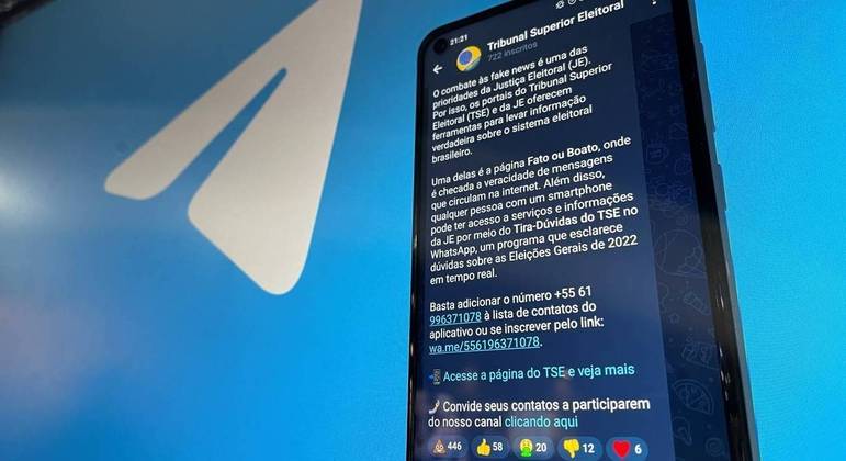 Canal do TSE no Telegram
