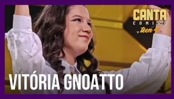 Vitória Gnoatto vai às lágrimas ao levantar os 100 jurados e homenageia a avó (Reprodução/Record TV)
