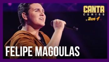 Felipe Magoulas revela presença de palco ao cantar "Alegria, Alegria" (Reprodução/Record TV)