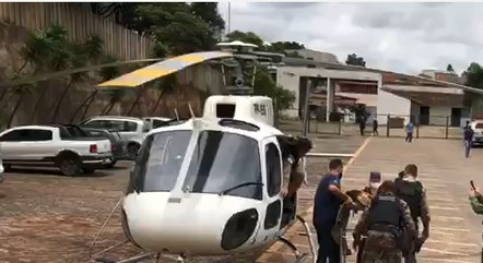 Animal foi resgatado por helicóptero e passa bem