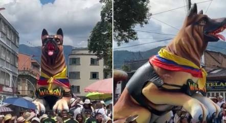 População produziu estátua para homenagear Wilson em desfile