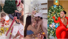 Decoração de Natal dos famosos tem árvores gigantes, borboleta, trenó e jogador de futebol