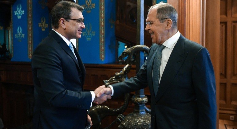 O ministro das Relações Exteriores russo, Sergey Lavrov, recebeu em Moscou o chanceler brasileiro, Carlos França