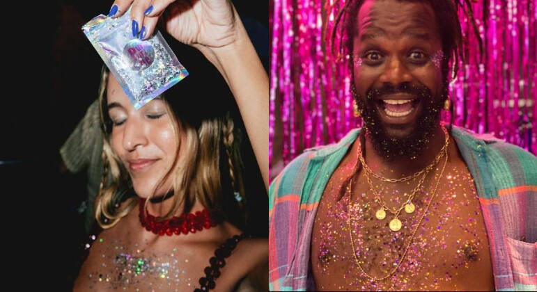 Aplique o glitter no corpo com o Gel Primer com proteção solar