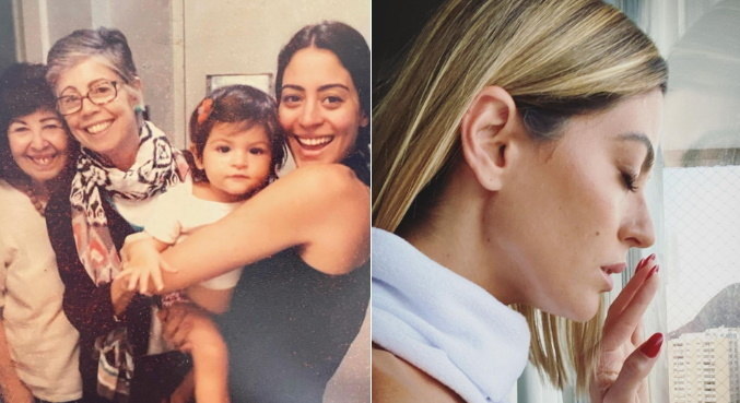 No Instagram, Carol Castro publicou foto antiga com a tia, à esquerda