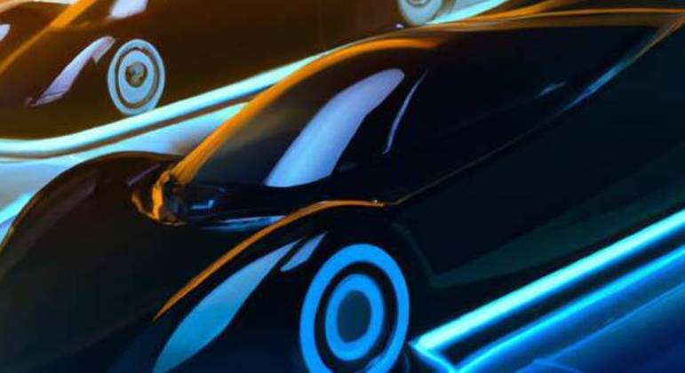 As luzes azuis presentes nesse automóvel levam a crer que a ferramenta 'se inspirou' na franquia Tron para criar a imagem