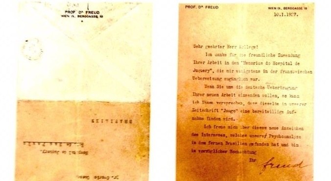 O tataravô de Gee Rocha recebeu uma carta de Freud em 1927