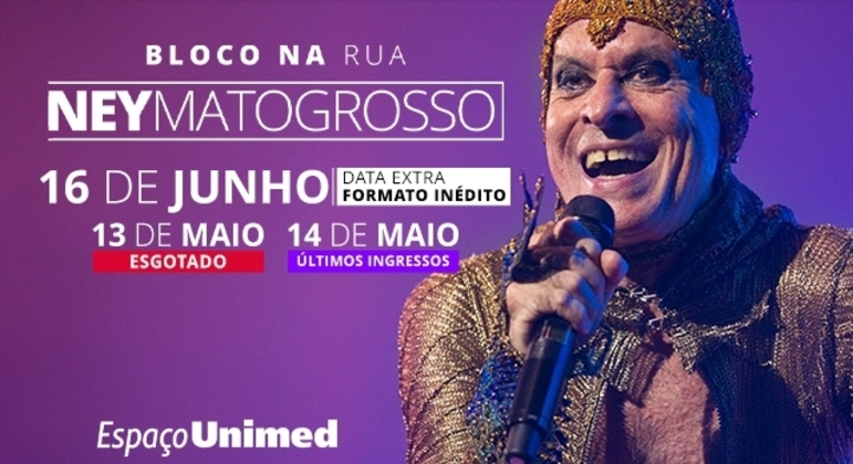 Ney Matogrosso tendrá una fecha adicional para la gira «Bloco de Rua» en el Espaço Unimed – Entretenimiento