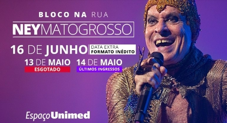 Ney Matogrosso tendrá una fecha adicional para la gira «Bloco de Rua» en el Espaço Unimed – Entretenimiento