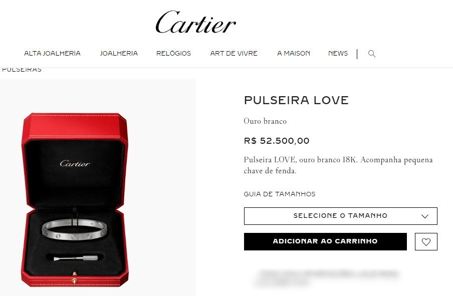 Pulseira Love Cartier
