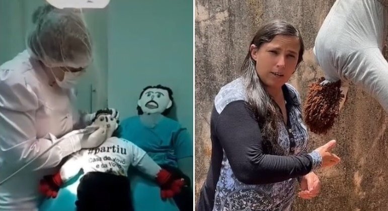 Brasileira casada com boneco de pano compartilhou visita da família ao dentista
