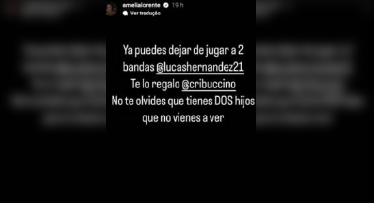 Amelia Llorente, esposa de Lucas Hernández, usou redes sociais para expor o jogador do Bayern