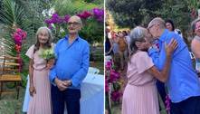 Após 4 meses de namoro, idosos de 92 e 78 anos se casam em abrigo