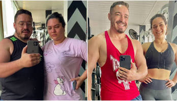 Casal perde cerca de 74kg junto e viraliza na web com rotina saudável (Reprodução/Instagram/@eudeleeudela)