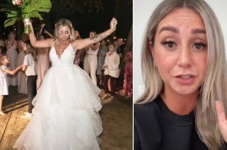 Jillian em seu casamento e em vídeo do TikTok